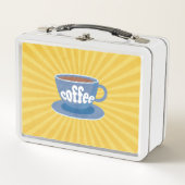 Retro-Kaffeedesign Metall Brotdose (Vorderseite)