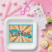 Retro-Kaffeedesign Pappteller (Party)