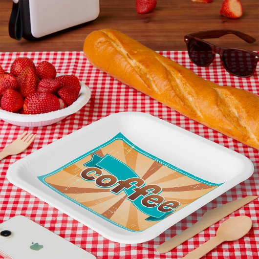Retro-Kaffeedesign Pappteller
