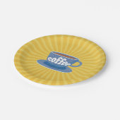 Retro-Kaffeedesign Pappteller (Schrägansicht)