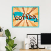 Retro-Kaffeedesign Poster (Heimbüro)