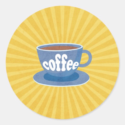 Retro-Kaffeedesign Runder Aufkleber (Vorderseite)