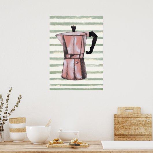 Retro-Kaffeekanne Poster (Küche)