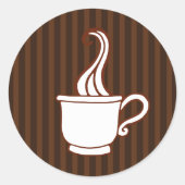 Retro-Kaffeekleber Runder Aufkleber (Vorderseite)
