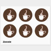 Retro-Kaffeekleber Runder Aufkleber (Blatt)