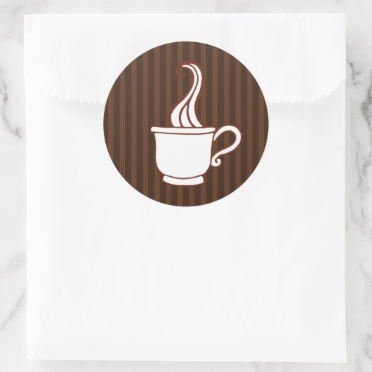 Retro-Kaffeekleber Runder Aufkleber (Tasche)