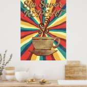 Retro-Kaffeekonzept Vintag Sip-Svor Wiederholung Poster (Küche)