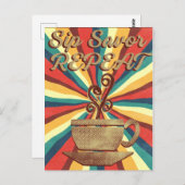 Retro-Kaffeekonzept Vintag Sip-Svor Wiederholung Postkarte (Vorne/Hinten)