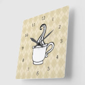 Retro-Kaffeeküche Wandschloss Quadratische Wanduhr (Winkel)