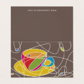 retro Kaffeelinien falteten Visitenkarten (Außenseite Aufgefaltet)