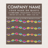 retro Kaffeelinien falteten Visitenkarten (Innenseite Aufgefaltet)