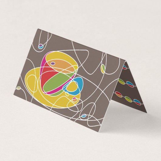 retro Kaffeelinien falteten Visitenkarten (Vorderseite)