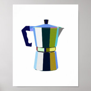 Retro-Kaffeemaschine Italienischer Espresso-Kunstk Poster