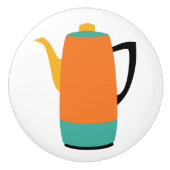 Retro-Kaffeepause Keramikknauf (Vorderseite)