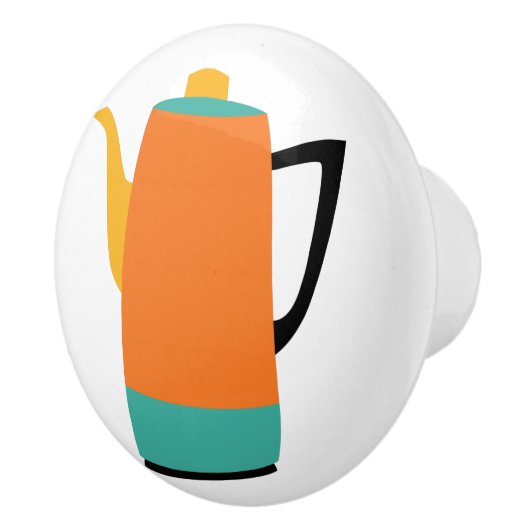 Retro-Kaffeepause Keramikknauf (Rechts)