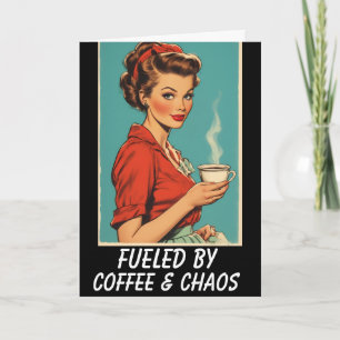 RETRO-KAFFEESCHLÜSSELHAUSHALTSFRAU LEERE Grußkarte Karte