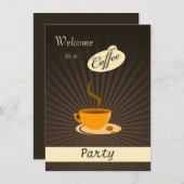 Retro-Kaffeetasse Party Einladung (Vorne/Hinten)