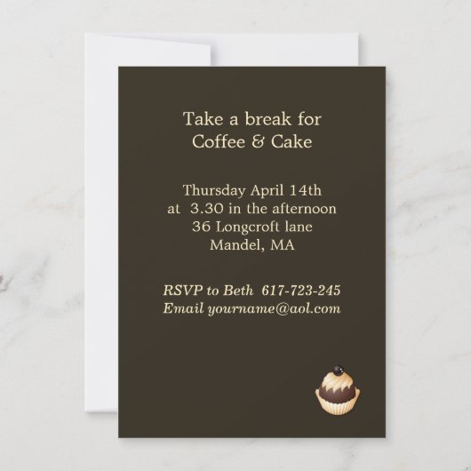 Retro-Kaffeetasse Party Einladung (Rückseite)