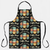 Retro-Kaffeetasse-Stack Vintage-Design Schürze (Vorderseite)
