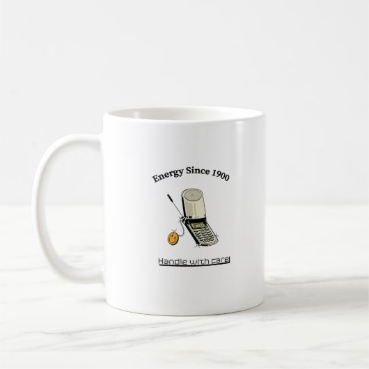Retro-Kaffeetasse 'Vorsichtig behandeln' Kaffeetasse (Links)