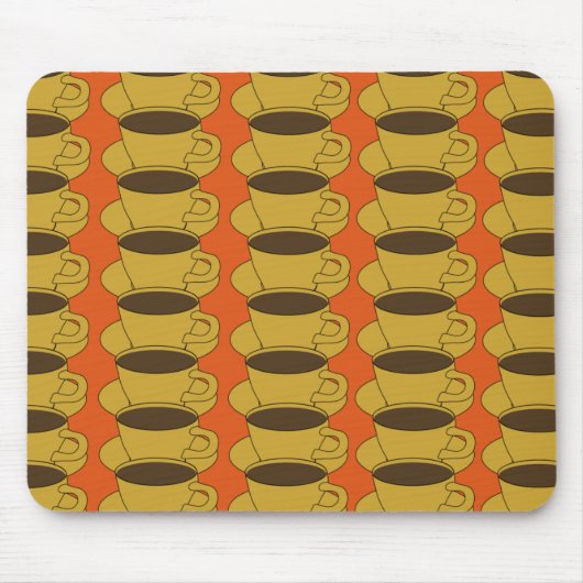 Retro Kaffeetassen auf orange mousepad (Vorne)