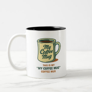 Retro-Kaffeetassen-Humordesign Zweifarbige Tasse