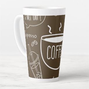 Retro-Kaffeetassen-Muster-Mug – Perfekt für Barist Milchtasse