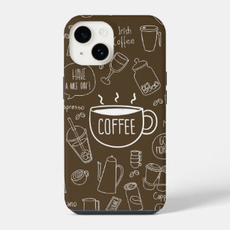 Retro-Kaffeetassen-Muster-Tasse – Perfekt für Bari iPhone 14 Hülle