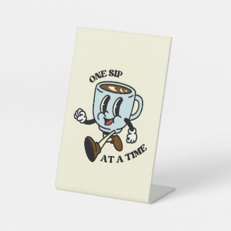 Retro-Kaffeetassen-Slogan-Schild Sockelschild