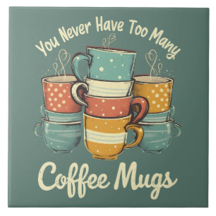 Retro-Kaffeetassen-Stapel-Illustration Fliese