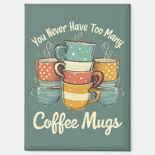 Retro-Kaffeetassen-Stapel-Illustration Magnet