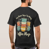 Retro-Kaffeetassen-Stapel-Illustration T-Shirt (Rückseite)