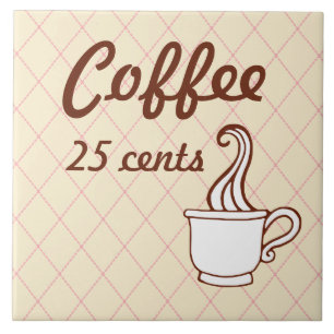 Retro-Kaffeetisch-Untersetzer aus Fliesen