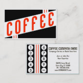 Retro-Kaffeetreuheitsprogramm Treuekarte (Vorne/Hinten)