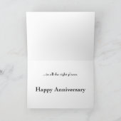 Retro kahler Mann-glänzender Hauptjahrestag Karte (Innenseite)