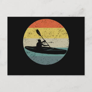 Retro-Kajak-Ruderer-Kanufahren-vintage-Boot Postkarte