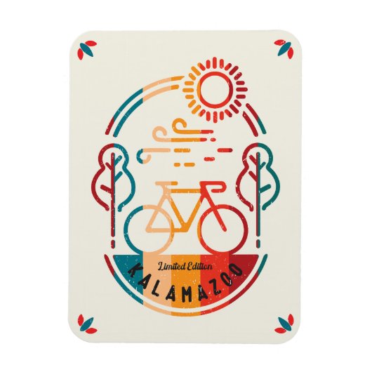 Retro Kalamazoo Bike Trail Magnet (Vertikal)