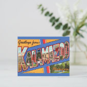Retro Kalamazoo Michigan Greeting Postkarte (Stehend Vorderseite)