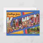 Retro Kalamazoo Michigan Greeting Postkarte (Vorne/Hinten)