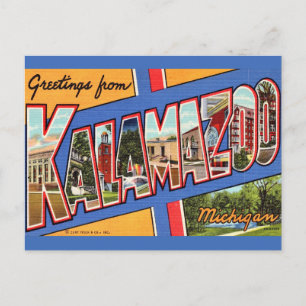 Retro Kalamazoo Michigan Greeting Postkarte
