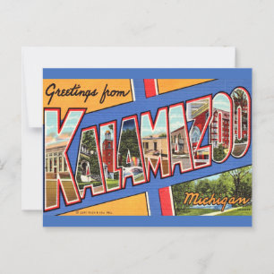 Retro Kalamazoo Michigan Gruß Postkarte