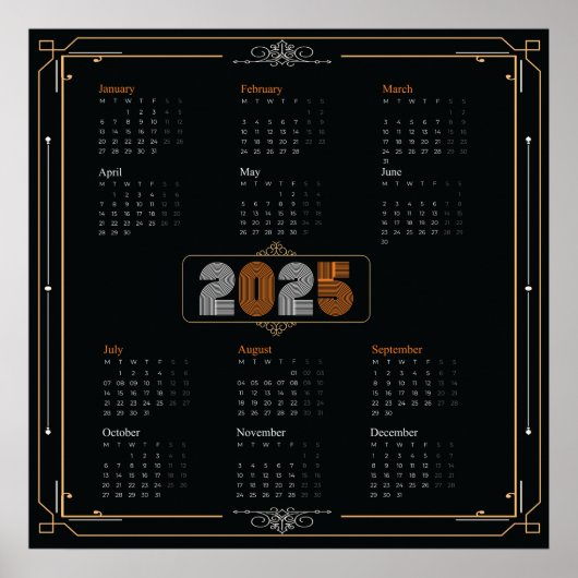 Retro-Kalender 2025 Poster (Vorne)