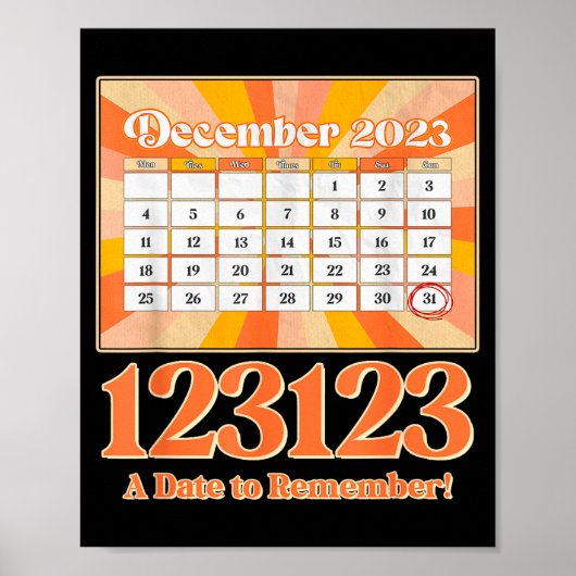 Retro-Kalender_ Erinnern Sie sich an Silvester 202 Poster (Vorne)