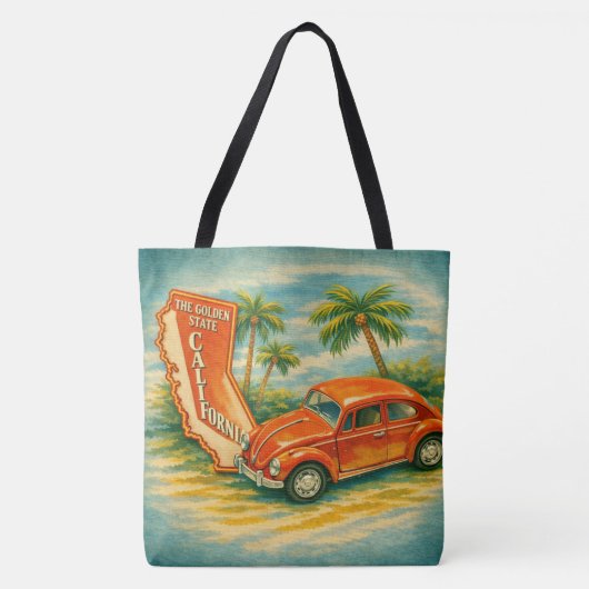 Retro-Kalifornien-Feeling Tasche (Vorderseite)