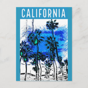 Retro-Kalifornien Vintage-Reiseposter Postkarte
