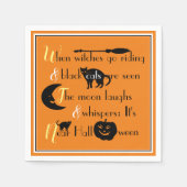 Retro-Kalligrafie Traditionelles Halloween-Gedicht Serviette (Vorderseite)