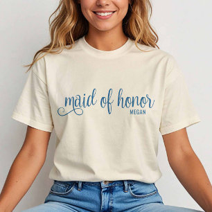 Retro-Kalligraphie Royal auf natürliche Trauzeugin T-Shirt