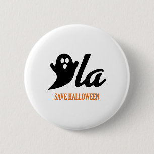 Retro Kamala Harris Halloween Comma La Ghost Pumpk Button