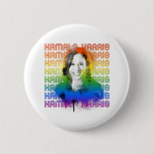 Retro Kamala Harris Pride Button (Vorderseite)