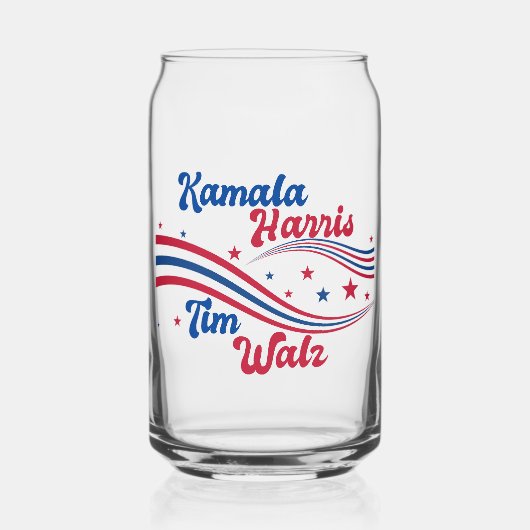 Retro Kamala Harris Tim Walz Niedliche Wahl Dosenglas (Vorderseite)